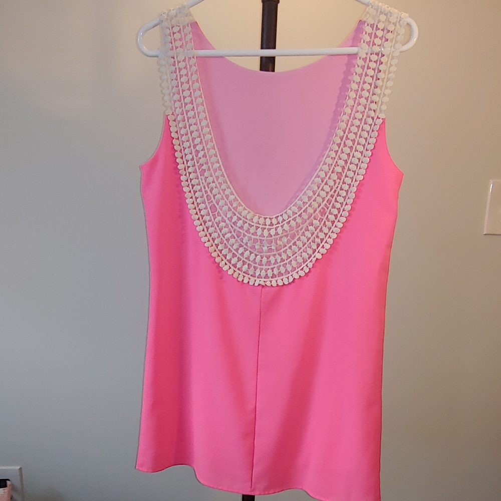 Tobi: Open Back Shift Dress in Hot Pink